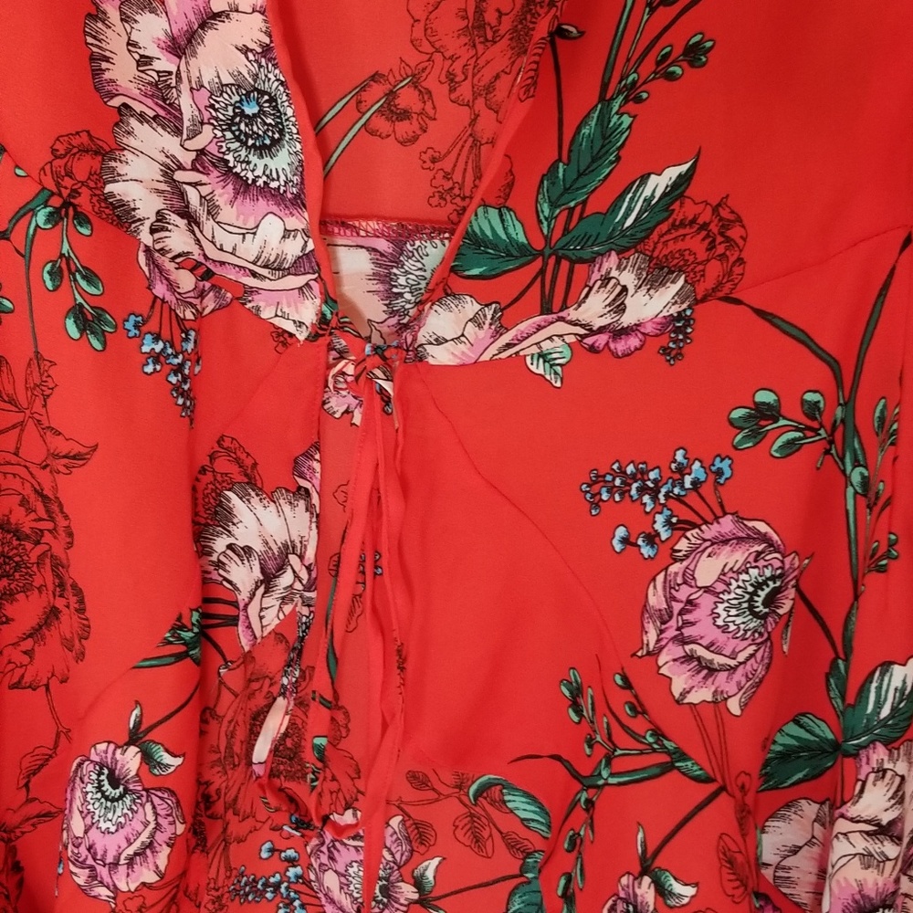 Haute Project red boho style kimono sz. M - Picture 4 of 6